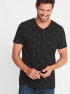 Old Navy Mens Soft-washed Printed Perfect-fit V-neck Tee For Men Penguin Size S