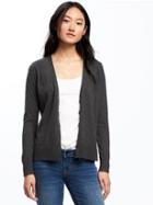Old Navy Button Front Cardi For Women - Dark Charcoal Gray