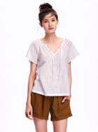 Old Navy Boho Flutter Sleeve Blouse - Whipped Cream