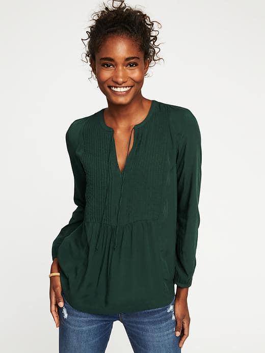 Old Navy Pintuck Swing Blouse For Women - Fir Ever