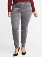 Old Navy Womens High-rise Secret-slim Pockets Plus-size Rockstar Velvet Pants Gray Stone Size 24