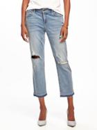 Old Navy Distressed Cropped Boyfriend Jeans For Women 24 - June Grass