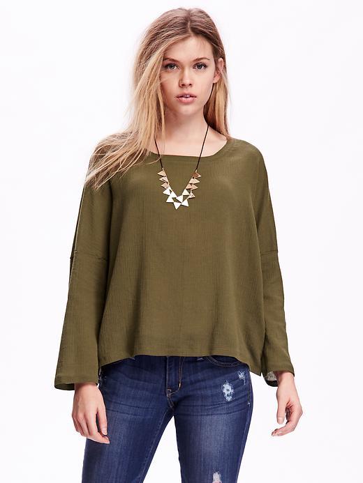 Old Navy Boxy Gauze Front Shirt - Pasture Present