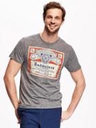 Old Navy Budweiser Graphic Tee For Men - Heather Grey