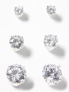 Old Navy  Rhinestone Stud Earrings 3-pack For Women Silver Size One Size