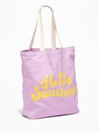 Old Navy Womens Printed Canvas Tote For Women Hello Sunshine Size One Size