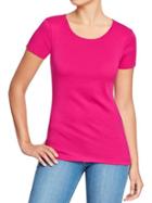 Old Navy Womens Perfect Crew Neck Tees - Fuchsia Islands