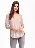 Old Navy Relaxed Tulip Hem Tee For Women - Icelandic Mineral