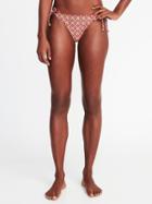 Old Navy Womens String-bikini Bottoms For Women Red Tile Size Xs