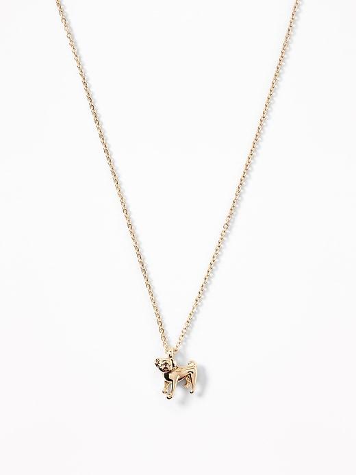 Old Navy  Pug Pendant Necklace For Women Gold Size One Size