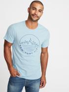 Old Navy Mens Graphic Soft-washed Tee For Men Frozen Blue Size Xs