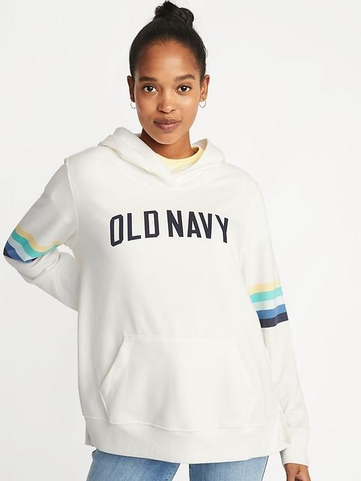 Relaxed Logo-graphic Pullover Hoodie For Women