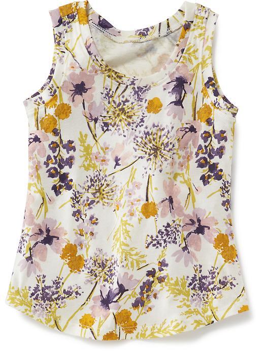 Old Navy Printed Tank - Warm Floral Top