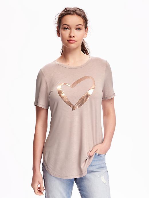 Old Navy Relaxed Graphic Crew Neck Tee For Women - Icelandic Mineral