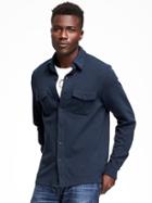 Old Navy Ponte Knit Button Front Shirt For Men - Big Navy