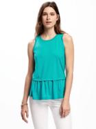 Old Navy Relaxed Peplum Hem Tank For Women - Teal We Meet