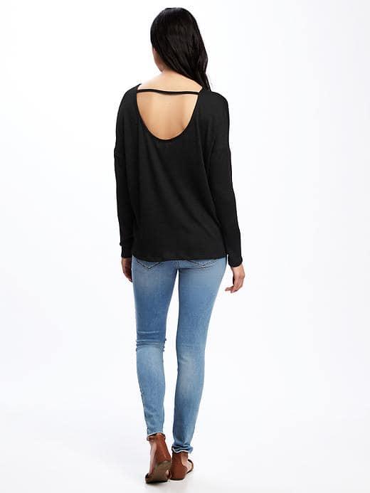 Old Navy Scoop Back Sweater For Women - Blackjack