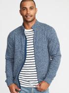 Old Navy Mens Mock-neck Sweater-knit Fleece Jacket For Men Medium Blue Heather Size L