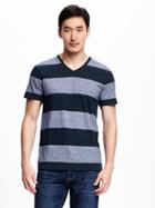 Old Navy Mens V Neck Tee - Blue Stripe