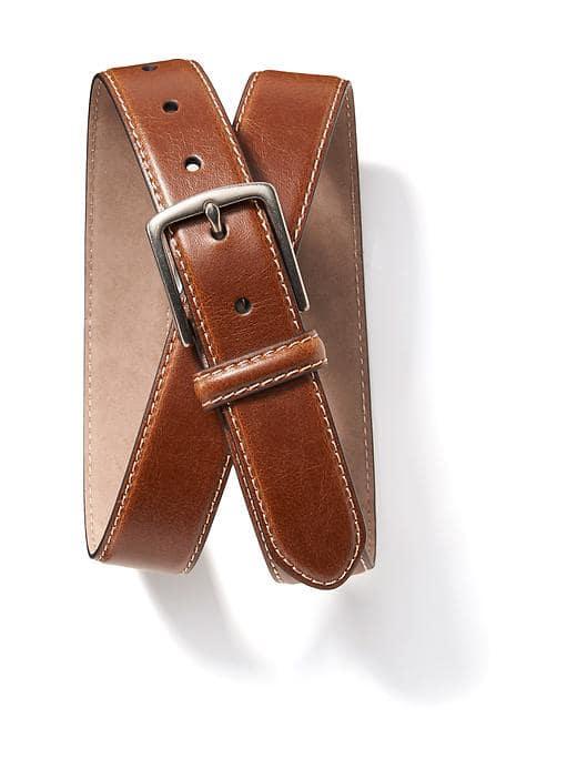 Old Navy Faux Leather Dress Belt For Men - Dark Brown