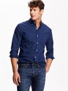 Old Navy Mens Slim Fit Classic Shirts Size Xxl Big - Blue It Off