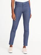 Old Navy Womens Mid-rise Pixie Ankle Pants For Women Chambray Stripe Size 20