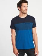 Old Navy Mens Color-blocked Chest-stripe Tee For Men In The Navy Size Xs