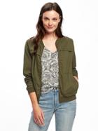 Old Navy Twill Bomber Jacket For Women - Hunter Pines