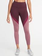 Old Navy Womens High-rise Color-blocked 7/8-length Compression Leggings For Women Bust A Mauve Size L