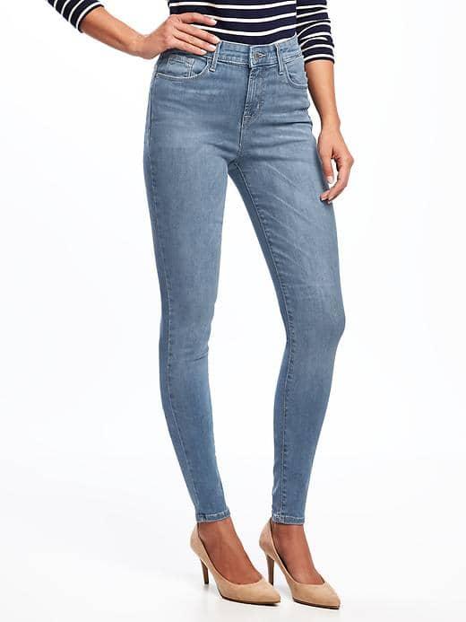 Old Navy High Rise Rockstar Built In Sculpt Skinny Jeans For Women - Light Wash