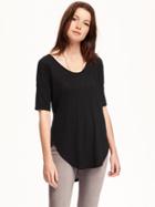 Old Navy Relaxed Tunic Tee For Women - Black