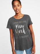 Old Navy Womens New York Times Square Tee For Women Charcoal Gray Size Xs