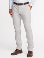 Old Navy Mens Slim Signature Built-in Flex Non-iron Pants For Men Pale Gray Micro-pattern Size 34w
