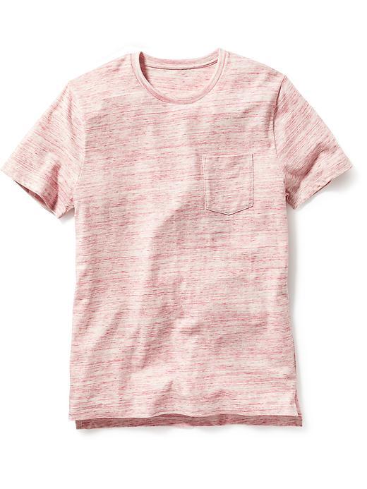 Old Navy Short Sleeve Space Dye Pocket Tee - Red Marl