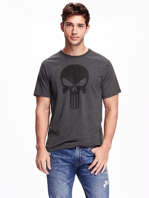 Old Navy Mens Men';s Marvel Comics The Punisher Tees Black Heather Size L