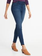 Old Navy Womens Mid-rise Built-in Warm Rockstar Super Skinny Step-hem Jeans For Women Jackson Size 16