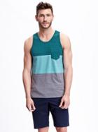 Old Navy Color Block Tank For Men - Heather Green