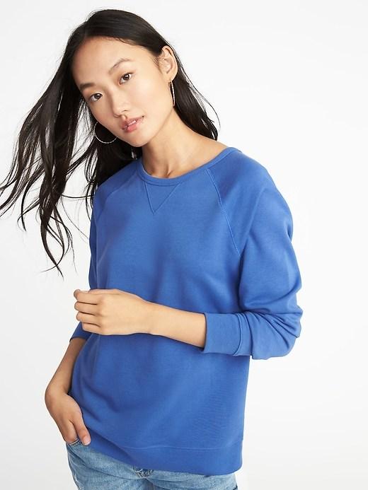 Old Navy Womens Relaxed French Terry Sweatshirt For Women Laundered Blue Size Xs