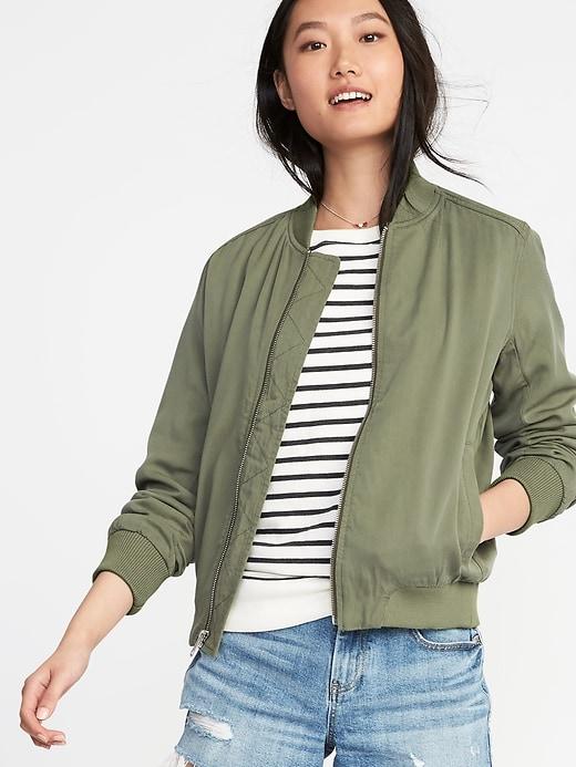 Old Navy Womens Lightweight Twill Bomber Jacket For Women Arugula Size Xxl