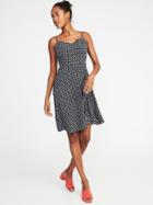 Old Navy Womens Fit & Flare Cami Dress For Women Black Geo Size Xl