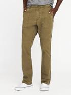 Old Navy Mens Straight Built-in Flex Canvas Utility Pants For Men Army Green Size 34w