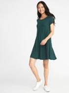 Old Navy Womens Plush-knit Swing Dress For Women Botanical Green Size S