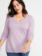 Old Navy Womens Classic Plus-size V-neck Sweater Lilac Purple Size 1x