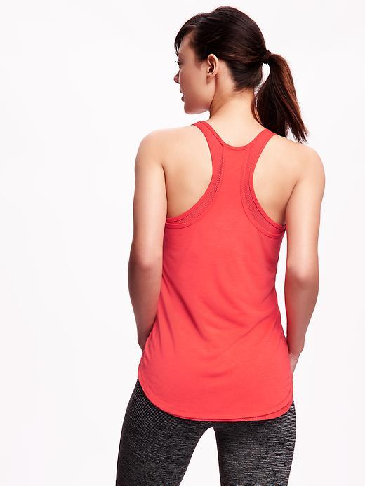 Old Navy Semi Fitted Go Dry Mesh Layer Tank For Women - Berry Glow Neon Poly