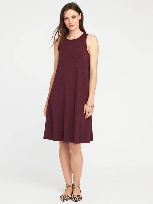 Old Navy Sleeveless Jersey Knit Swing Dress For Women - Gosh Garnet