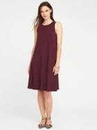Old Navy Sleeveless Jersey Knit Swing Dress For Women - Gosh Garnet
