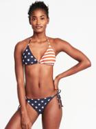 Old Navy Womens Triangle String-bikini Top For Women Americana Size M