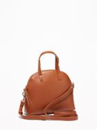 Faux-leather Dome-shaped Satchel For Women