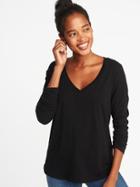 Old Navy Womens Everywear V-neck Tee For Women Black Size M