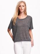 Old Navy Oversized Boxy Tee For Women - Dark Charcoal Gray